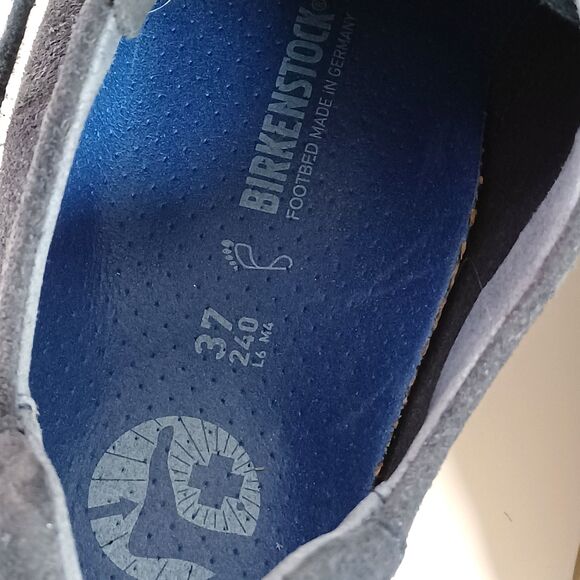 Birkenstock Womens Sneaker Size 6 W EU 37 Blue Suede Lace Up Bend Low Top - Picture 9 of 9